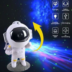 Galaxy Star Projector Starry Sky Night Light Astronaut Lamp Home Room Decor Decoration Bedroom Decorative Luminaires Gift