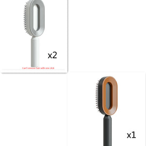 Self Cleaning Hair Brush For Women One-key Cleaning Hair Loss Airbag Massage Scalp Comb Anti-Static Hairbrush